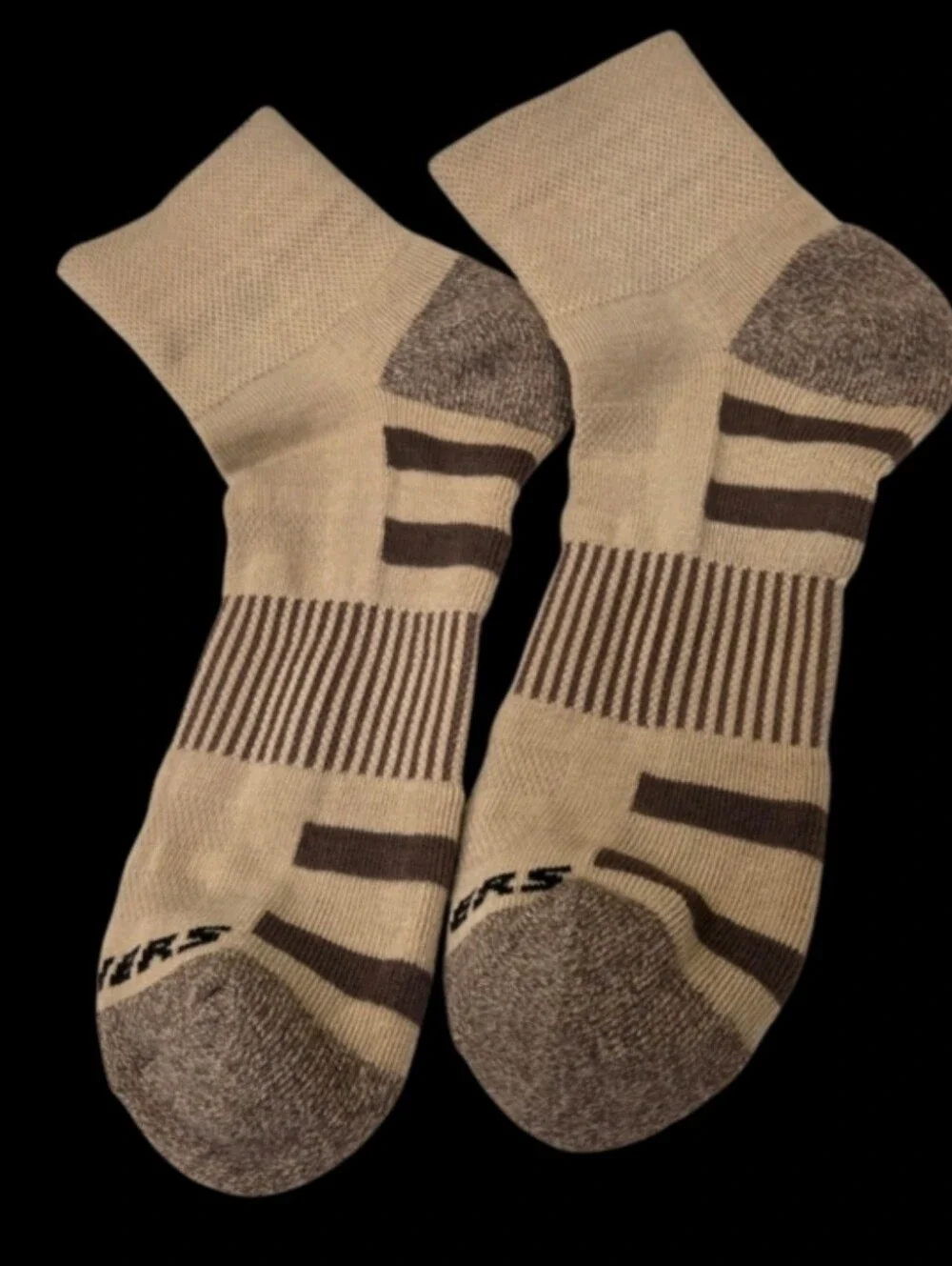 Skechers Men's Beige & Brown Athletic Socks Arch Support 5 Pair Brand New